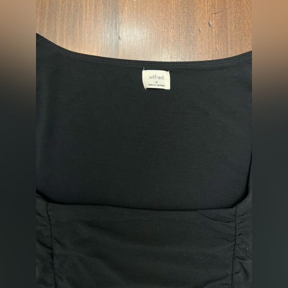 Wilfred Lydia Dress Black Size Medium Aritizia Ruched Bodycon Stretch Party NWT - Picture 9 of 16